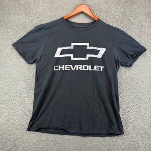 Chevrolet Mens Black Graphic T-Shirt GM Licensed Chevy Bowtie Logo Size L